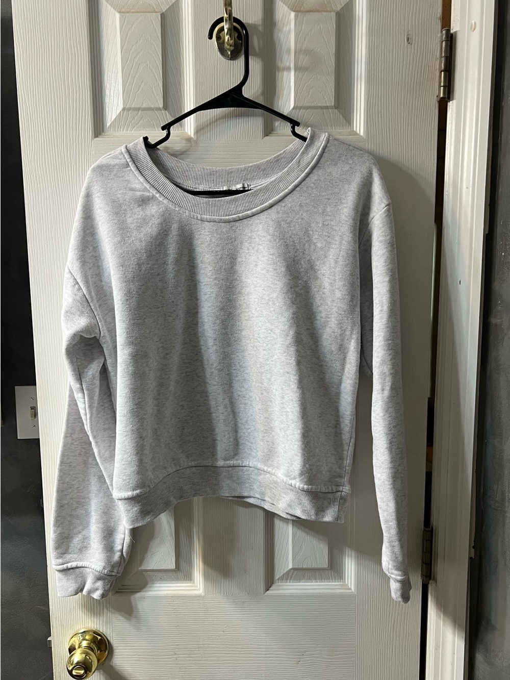 Better Together Light Gray Cropped Crewneck Sweatshirt- Womens XL